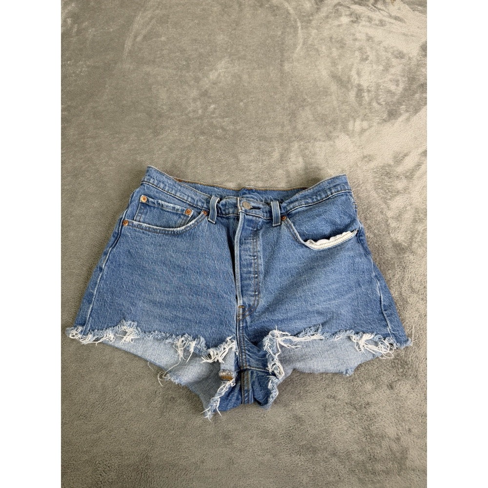 Levi's 501 Denim Jean Shorts Women's Size 31 Blue Button Fly